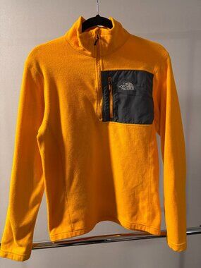 LIKE NEW** The North Face Quarter Zip Fleece Pullover Yellow Medium
